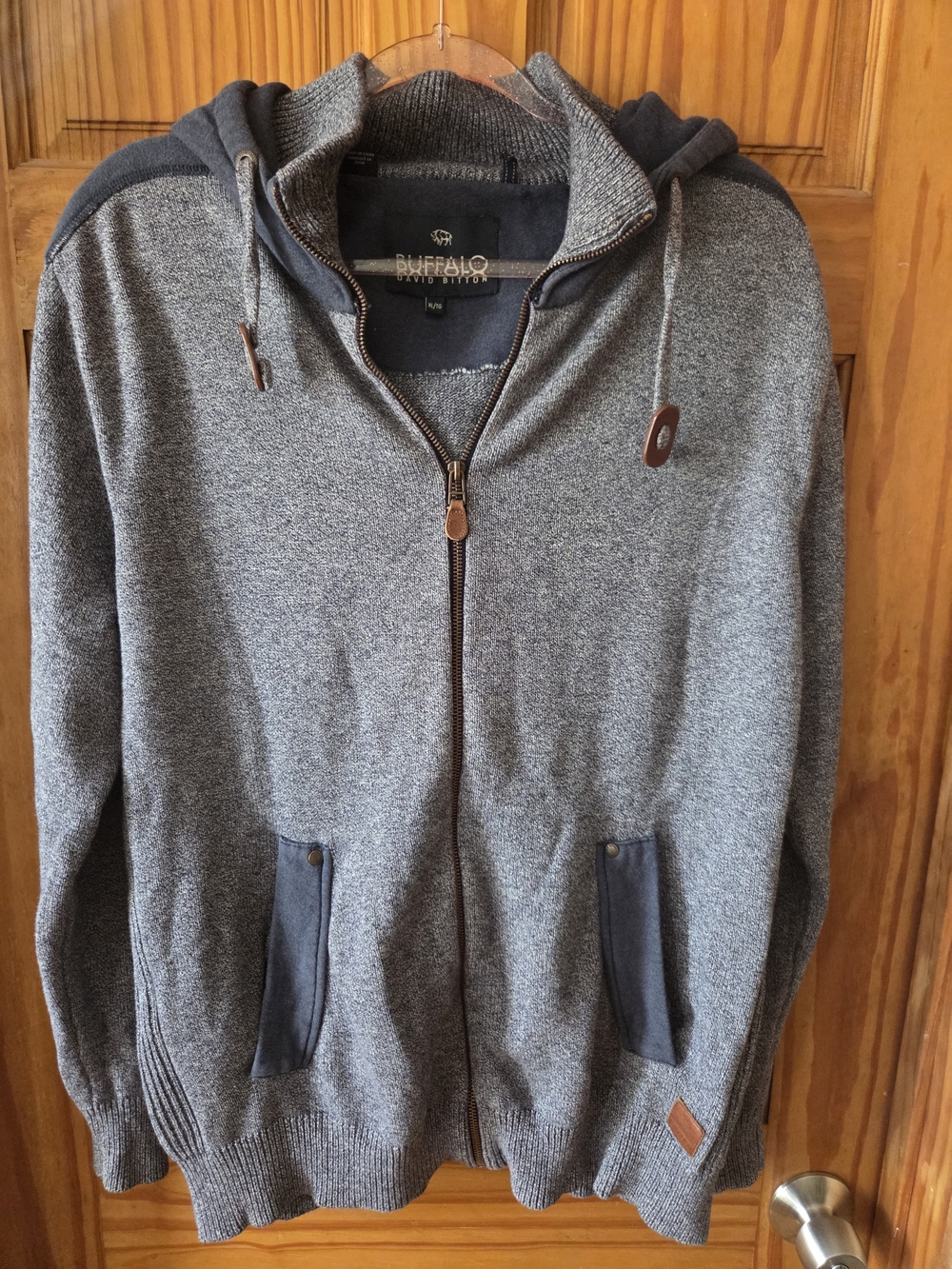 Buffalo David Bitton Men's Gray Zip-Up Hoodie Sweater